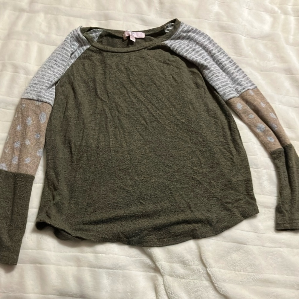 Moa Moa Olive Green Knit Top